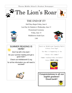 The Lion`s Roar - Thorne Middle School
