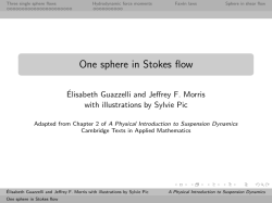 One sphere in Stokes flow