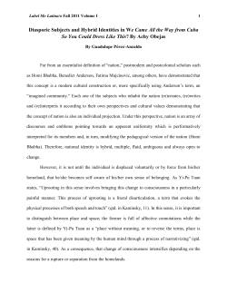Diasporic Subjects and Hybrid Identities in We