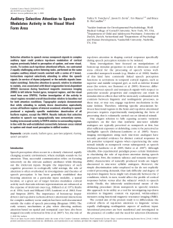 Auditory Selective Attention to Speech Modulates Activity in the