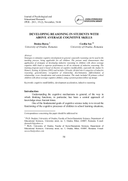 DEVELOPING REASONING IN STUDENTS WITH ABOVE