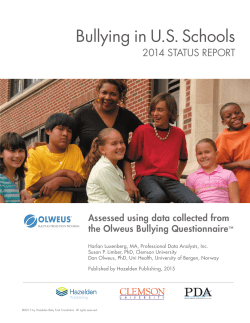 Bullying in US Schools - Violence Prevention Works