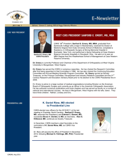 E-mail Newsletter - Cervical Spine Research Society