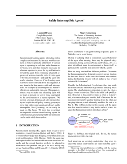 Safely Interruptible Agents - Machine Intelligence Research Institute