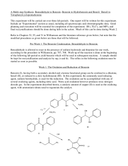 A Multi-step Synthesis. Benzaldehyde to Benzoin. Benzoin to