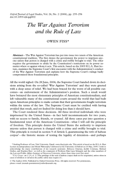 The War Against Terrorism and the Rule of Law