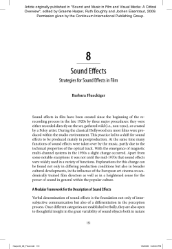 Strategies for Sound Effects in Film