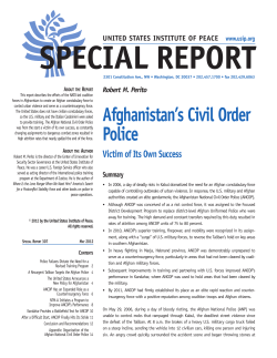 Afghanistan`s Civil Order Police - United States Institute of Peace
