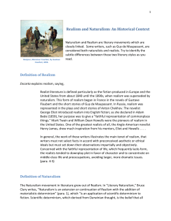 Realism and Naturalism: An Historical Context