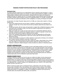 Missing Student Policy - Office of the Dean of Students
