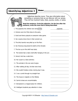 Identifying Adjectives