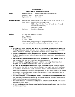 Hoover YMCA Child Watch Parent Handbook Ages