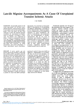Late-life Migraine Accompaniments As A Cause Of Unexplained