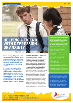 HELPING A FRIEND WITH DEPRESSION OR ANXIETY