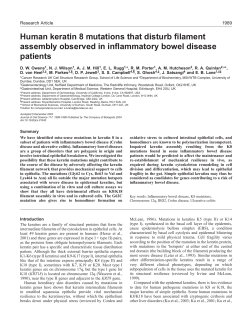 Human keratin 8 mutations that disturb filament assembly observed