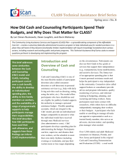 How Did Cash and Counseling Participants Spend Their Budgets