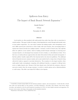 The Impact of Bank Branch Network Expansion