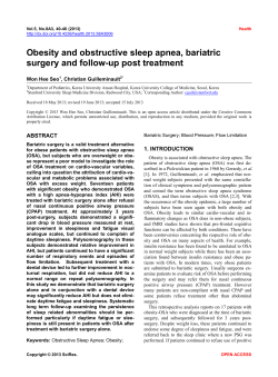 Obesity and obstructive sleep apnea, bariatric surgery and follow