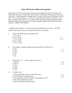 Chem 120 Practice Midterm Examination