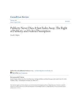 The Right of Publicity and Federal Preemption