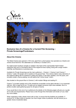 Cinema Hire Costs &ndash; auditorium only