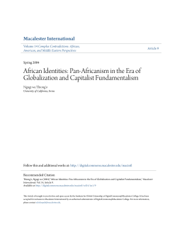 African Identities: Pan-Africanism in the Era of Globalization and