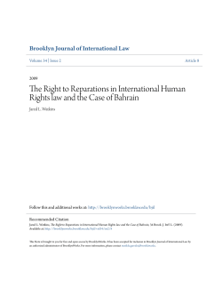 The Right to Reparations in International Human