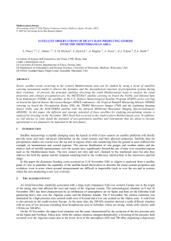 Satellite observations of heavy rain producing storms over the