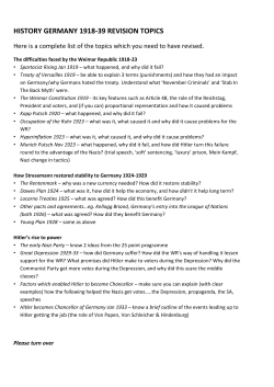 history germany 1918-39 revision topics