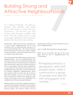 Building Strong and Attractive Neighbourhoods
