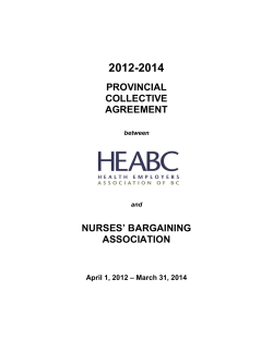 PROVINCIAL COLLECTIVE AGREEMENT