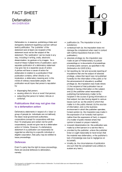 Defamation - Law Institute of Victoria