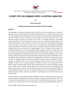 a post 1973 oil embago opec: a critical analysis