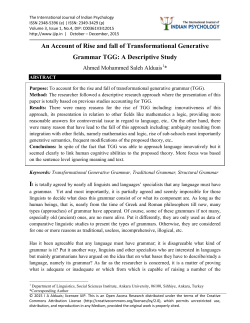 An Account of Rise and fall of Transformational Generative Grammar