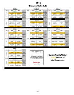 Games highlighted in Gold are out of division games.