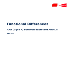 Functional Differences - AAA (triple A) between Sabre and Abacus