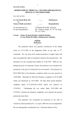 armed forces tribunal, chandigarh regional bench at chandimandir
