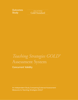 Teaching Strategies GOLD&reg; Assessment System