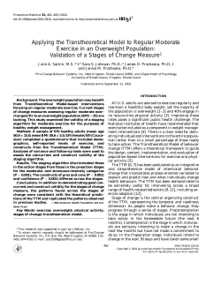Applying the Transtheoretical Model to Regular