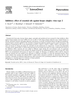 Inhibitory effect of essential oils against herpes simplex virus type 2