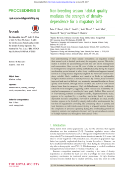 Non-breeding season habitat quality mediates the strength of density