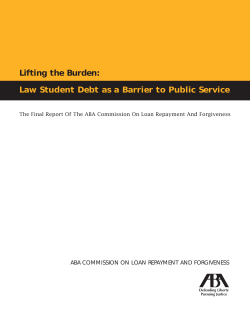Law Student Debt as a Barrier to Public Service