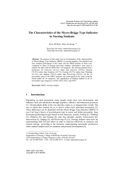 The Characteristics of the Myers-Briggs Type Indicator in Nursing