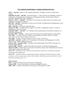 Prof. Agnieszka Izabela Baruk - Academic and Research Career