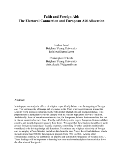 Faith and Foreign Aid - College of William and Mary