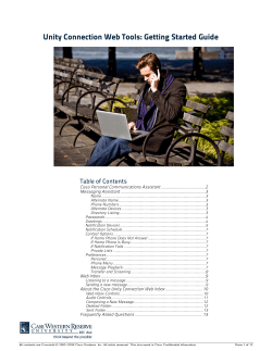 Unity Connection Web Tools: Getting Started Guide