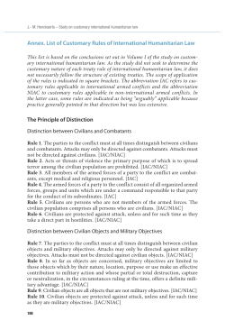 Annex. List of Customary Rules of International Humanitarian Law