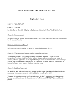 the Explanatory Memorandum