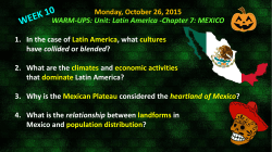 Monday, October 26, 2015 WARM-UPS: Unit: Latin America