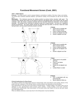 Functional Movement Screen (Cook, 2001)